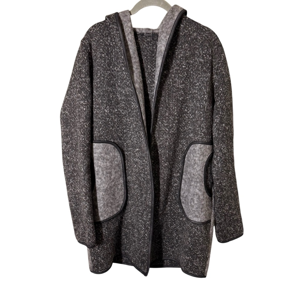Capote Riley Hooded Sweater Jacket Grey Size M with Pockets - Picture 2 of 5